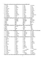 BÀI tập ôn hè TIẾNG ANH 5 CHUẨN bị lên  lớp 6 