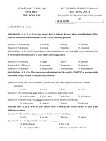 Tải Đề thi khảo sát chất lượng môn Tiếng Anh lớp 12 trường THPT Đồng Đậu, Vĩnh Phúc năm 2015 - 2016 (Lần 1) - Đề kiểm tra KSCL môn Tiếng Anh lớp 12 có đáp án