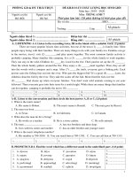 Tiếng Anh 6,7,8 năm học 2019-2020