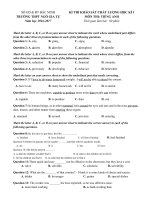 Tải Bộ đề thi học kỳ 1 môn Tiếng Anh lớp 12 năm học 2016 - 2017 có đáp án - Đề kiểm tra Tiếng Anh 12 học kỳ 1 có đáp án