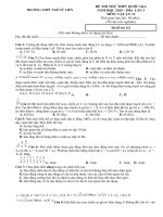 Tải Đề thi thử THPT Quốc gia năm 2016 môn Vật lý trường THPT Ngô Sĩ Liên, Bắc Giang (Lần 3) - Đề thi thử Đại học môn Vật lí có đáp án