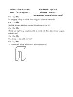 Tải Đề thi học kì 1 môn Công nghệ lớp 8 trường THCS Duy Ninh, Quảng Ninh năm học 2016 - 2017 - Đề thi học kì I môn Công nghệ lớp 8 có đáp án