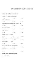 BÀI tập TIẾNG ANH 3 NÂNG CAO 
