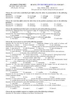 Tải Đề thi thử THPT Quốc gia 2018 môn tiếng Anh trường THPT Liễn Sơn, Vĩnh Phúc có đáp án (Đề số 213) - Ôn thi THPT Quốc gia 2018