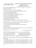 Tải Đề thi giữa học kì 1 môn Vật lý lớp 10 trường THPT Nam Trực, Nam Định năm học 2016 - 2017 - Đề kiểm tra giữa học kì I môn Vật lý lớp 10