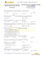 Tải Đề thi thử THPT Quốc gia môn Toán năm 2020 lần 3 trường THPT Nguyễn Viết Xuân, Vĩnh Phúc - Đề thi thử THPT Quốc gia môn Toán