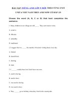 Tải Đề kiểm tra tiếng Anh 9 Unit 6 Viet Nam Then and Now - Tiếng Anh lớp 9 Unit 6 Viet Nam Then and Now| Bài tập Unit 6 SGK tiếng Anh 9 có đáp án