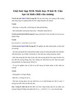 Tải Giải bài tập SGK Sinh học 8 bài 8: Cấu tạo và tính chất của xương - Giải bài tập Sinh học rút gọn lớp 8 bài 8