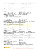 Tải Đáp án đề thi thử THPT Quốc gia môn Hóa học năm 2019 trường THPT Hàm Rồng - Thanh Hoá - Đề minh họa Hóa học 2019
