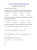 Tải Đề thi thử vào lớp 10 môn tiếng Anh năm 2020 - 2021 số 8 - Đề thi tuyển sinh lớp 10 môn Tiếng Anh có đáp án