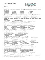 Tải Đề kiểm tra 1 tiết số 1 lớp 11 môn tiếng Anh trường THPT Ngô Thì Nhậm năm học 2018-2019 - Đề kiểm tra 45 phút lớp 11 môn tiếng Anh