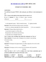 Tải Đề thi học kì 1 lớp 12 môn tiếng Anh Sở GD&ĐT Bình Phước có đáp án - Đề thi tiếng Anh học kì 1 lớp 12 có đáp án