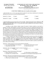Tải Đề thi khảo sát chất lượng lớp chuyên đề môn Tiếng Anh trường THPT Liễn Sơn - Có đáp án