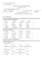 Tải Đề thi thử vào lớp 10 môn Tiếng Anh không chuyên trường THPT Hà Nội - Amsterdam năm 2015 - Đề thi thử tuyển sinh vào lớp 10 THPT Chuyên có đáp án