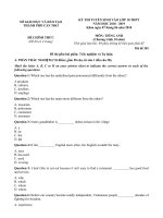 Tải Đề thi tuyển sinh vào lớp 10 môn Tiếng Anh năm học 2018-2019 Sở GD&ĐT Cần Thơ có đáp án - Đề thi vào lớp 10 môn tiếng Anh