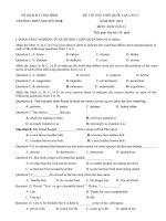 Tải Đề thi thử THPT Quốc gia 2015 môn Tiếng Anh trường THPT Nguyễn Huệ, Thái Bình (lần 2) - Đề thi thử đại học môn Tiếng Anh có đáp án