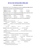 Tải Đề ôn thi THPT Quốc Gia 2020 môn Anh có đáp án số 6 - Đề thi tiếng Anh THPT Quốc Gia 2020 có đáp án