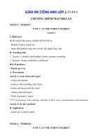 Tải Giáo án Tiếng Anh lớp 1 Tuần 4 sách Macmillan - Giáo án Tiếng Anh lớp 1 Tuần 1 sách Macmillan