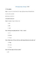 Tải Đề ôn tập hè lớp 1 lên lớp 2 - Đề 1 - Bài tập ôn hè lớp 1 môn Toán có đáp án