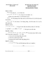 Tải Đề kiểm tra giữa học kì 1 môn Toán lớp 12 năm học 2011 - 2012 tỉnh Bắc Giang - Đề thi giữa kì I môn Toán lớp 12 có đáp án