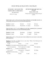 Tải Đề thi thử THPTQG môn Tiếng Anh THPT Lý Chính Thắng 2015 - Đề thi thử THPTQG môn Tiếng Anh năm 2015 có đáp án