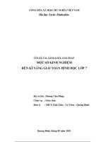 Sáng kiến kinh nghiệm, SKKN - Một số kinh nghiệm rèn luyện kỹ năng giải toán hình học cho học sinh lớp 7