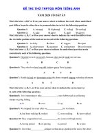 Tải Đề thi thử tốt nghiệp THPT lần 3 môn tiếng Anh trường THPT Triệu Sơn 1 - Đề thi tiếng Anh THPT Quốc Gia 2020 có đáp án