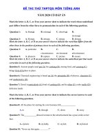 Tải Đề thi thử tốt nghiệp THPT lần 1 môn tiếng Anh trường THPT Hàn Trung - Đề thi tiếng Anh THPT Quốc Gia 2020 có đáp án