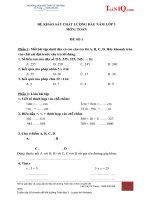 TONG HOP DE KHAO SAT CHAT LUONG DAU VAO LOP 3 CO DAP AN 