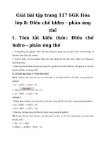 Tải Giải bài tập trang 117 SGK Hóa lớp 8: Điều chế hiđro - phản ứng thế - Giải bài tập môn Hóa học lớp 8
