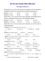 Tải Đề ôn thi THPT Quốc Gia môn tiếng Anh năm 2020 số 23 - Đề thi tiếng Anh THPT Quốc Gia 2020 có đáp án