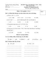 Tải Đề kiểm tra cuối học kì 1 môn Toán lớp 4 năm 2013 - 2014 trường Tiểu học Hưng Thông, Nghệ An - Đề kiểm tra học kì I môn Toán lớp 4 có đáp án