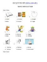 04 - Ôn tập tiếng Anh lớp 1 giữa học kì 2 có đáp án