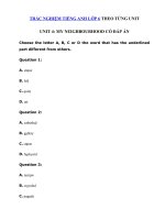 Tải Trắc nghiệm Ngữ âm tiếng Anh lớp 6 Unit 4 My Neighbourhood - Tiếng Anh 6 Unit 4 My neighbourhood| Bài tập Unit 4 lớp 6 có đáp án