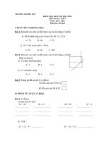 Tải Đề thi cuối học kì 2 môn Toán lớp 1 trường tiểu học Phú Sơn, Bến Tre năm 2015 - 2016 - Đề kiểm tra học kì II môn Toán lớp 1