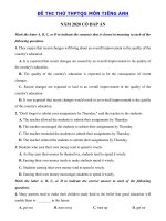 Tải Đề thi thử tốt nghiệp THPT lần 2 môn Anh sở GD&ĐT Hà Nội năm 2020 - Đề thi tiếng Anh THPT Quốc Gia 2020 có đáp án