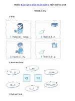 Tải Phiếu bài tập cuối tuần môn Tiếng Anh lớp 2 Tuần 4 - Bài tập cuối tuần tiếng Anh 2 có đáp án