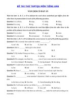 Tải Đề luyện thi THPT Quốc gia môn tiếng Anh năm 2020 số 22 - Đề thi tốt nghiệp THPTQG môn Anh có đáp án