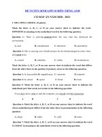 Tải Đề thi vào lớp 10 môn tiếng Anh sở GD&ĐT Hà Nội năm 2020 số 5 - Đề thi tuyển sinh lớp 10 môn Tiếng Anh Hà Nội có đáp án