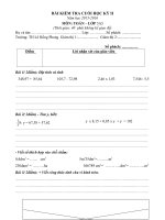 Tải Đề thi học kì 2 lớp 5 môn Toán trường tiểu học Lê Hồng Phong năm 2015 - 2016 - Đề kiểm tra học kì 2 môn Toán lớp 5 có đáp án