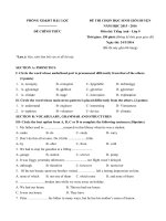 Tải Đề thi chọn học sinh giỏi cấp huyện môn Tiếng Anh lớp 9 Phòng GD-ĐT Hậu Lộc, Thanh Hóa năm học 2015 - 2016 - Đề thi học sinh giỏi môn tiếng Anh lớp 9 có đáp án