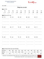 bai tap toan lop 2 phep tru co nho 