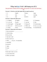 Tải Tiếng Anh lớp 4 Unit 1 chất lượng cao (số 2) - Tổng hợp bài tập Unit 1 tiếng Anh lớp 4 có đáp án