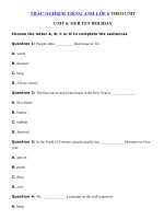 Tải Trắc nghiệm Ngữ pháp tiếng Anh lớp 6 Unit 6 Our Tet Holiday - Bài tập Tiếng Anh 6 mới theo từng Unit có đáp án