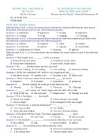 Tải Đề thi thử THPT Quốc gia năm 2016 môn Tiếng Anh trường THCS & THPT Đông Du, Buôn Ma Thuột - Đề số 1 - Đề thi thử Đại học môn Tiếng Anh năm 2016