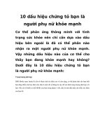 Tải Dấu hiệu chứng tỏ bạn là người phụ nữ khỏe mạnh - Các dấu hiệu nhận biết người phụ nữ khỏe mạnh