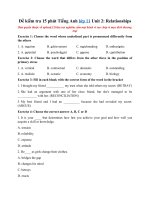Tải Đề kiểm tra 15 phút Tiếng Anh lớp 11 Unit 2: Relationships - Tiếng Anh lớp 11 Unit 2: Relationships có đáp án