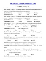 Tải Đề ôn thi THPT Quốc Gia môn tiếng Anh năm 2020 số 22 - Đề thi tiếng Anh THPT Quốc Gia 2020 có đáp án