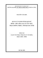 Quản lý cụm di tích lịch sử đình   chùa hổ lao, xã tân việt, thị xã đông triều, tỉnh quảng ninh 