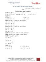 Bài tập TOÁN – TIẾNG VIỆT ôn hè 2 lên 3 